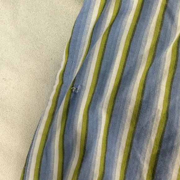 Eighty Eight Men's XL Button-Down Shirt Blue & Green Stripes 100% Cotton - Picture 6 of 7